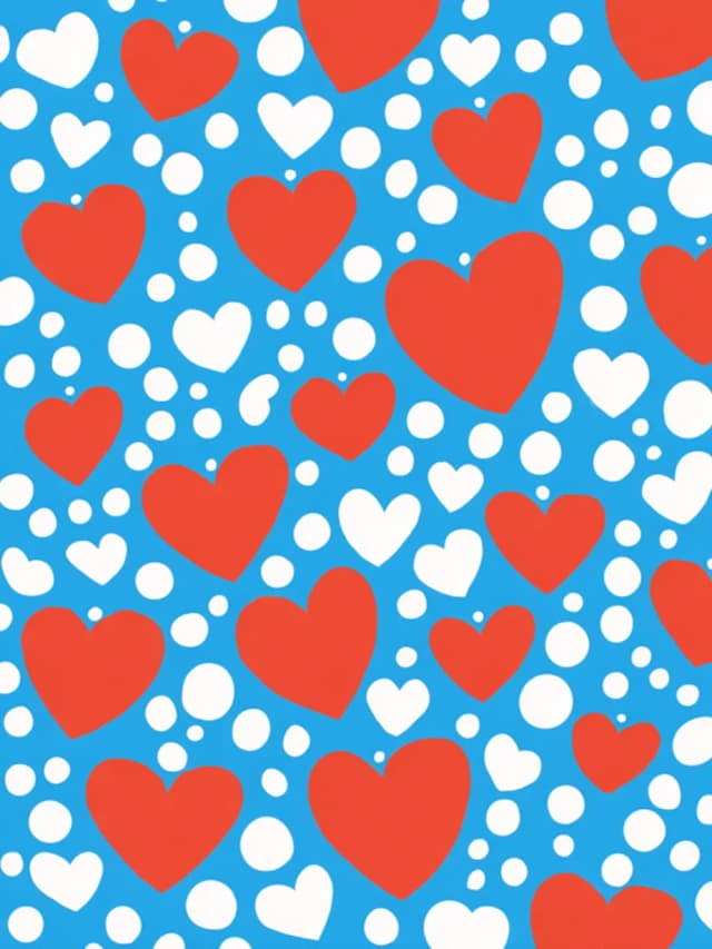 Hearts Blue Background Card